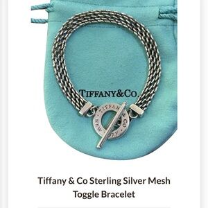 Tiffany & Co. Sterling Silver Mesh Bracelet with Tiffany Blue Pouch